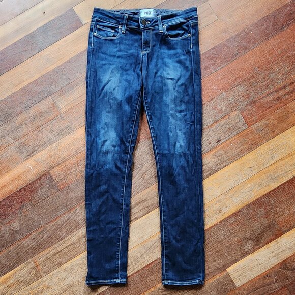 PAIGE Dark Wash Skyline Ankle Peg Jeans Size 26 - Picture 4 of 15